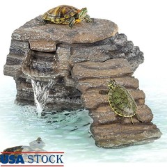 Turtle Tank Filter Basking Platform Waterfall Natural Look Efficient Filtration