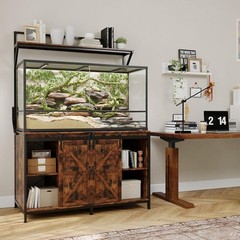 Reptile Tank Stand 40 to 120 Gallon Terrarium W/ Storage Power Outlets New