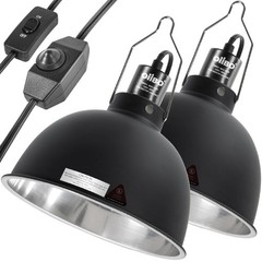 Oiibo 8.5 Inch Reptile Light Fixture with Dimming/Separate Switches, 2 Packs …