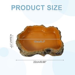 Reptile Food Bowl Reptile Feeding Dish Corner Bowl L 8.7 Inch Orange