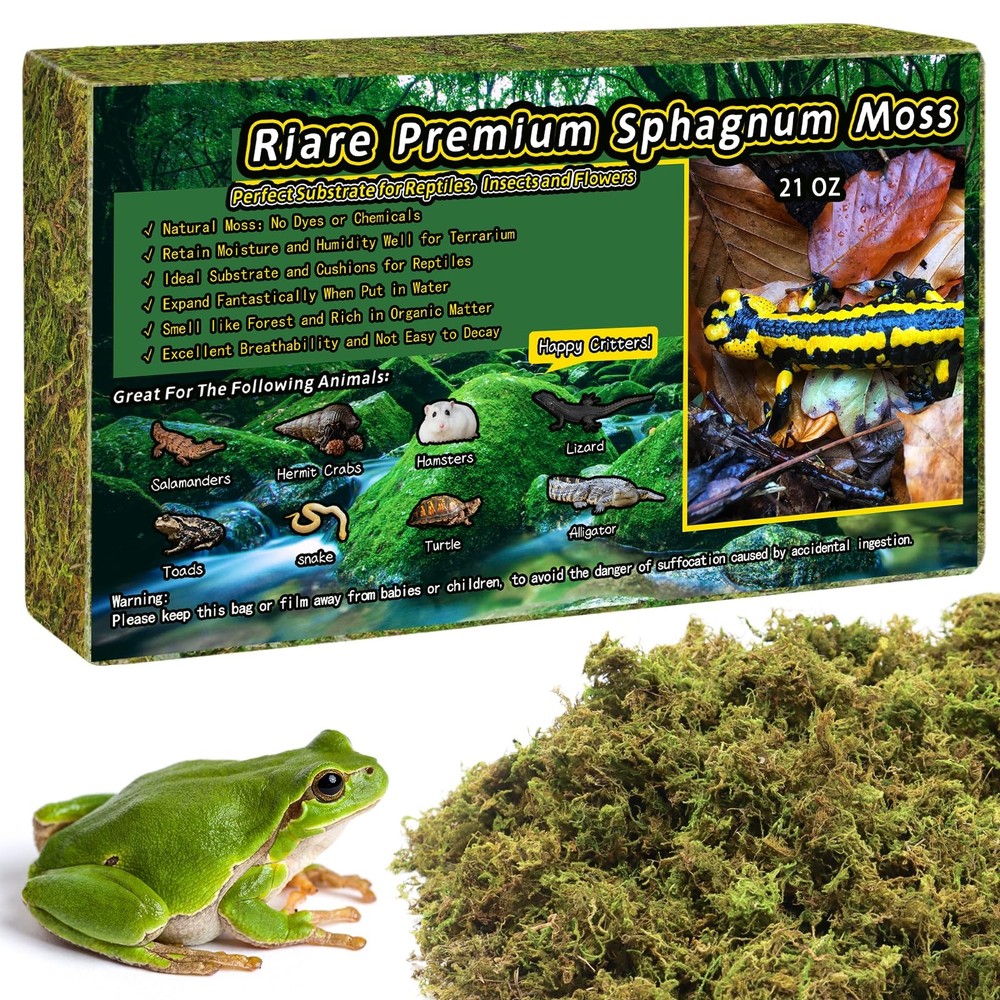 1.3LB Sphagnum Moss for Reptiles, 50QT Natural Live Moss Bedding for Terrariums