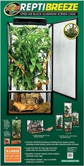 Zoo Med ReptiBreeze Open Air Screen Cage, 16.1″L x 16.1″W x 20.1″H, Black