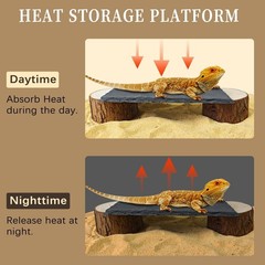 Bearded Dragon Basking Platform,8×4×1.6inch Reptile Heat Storage Slate