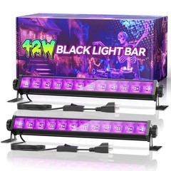 2 Pack 42W LED Black Light Bar, Blacklight with 6FT Cord+Switch+Plug, Purple