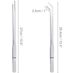 3 Pcs Aquarium Tweezers, Stainless Steel Feeding Tongs Straight and Curved Tw…