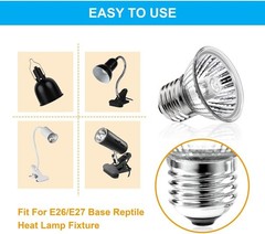 Reptile Heat Bulb UVA UVB 50W 4 Pack for Bearded Dragon