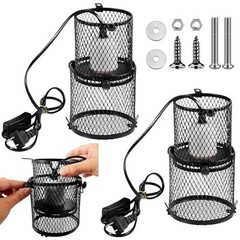 Retractable Reptile Heat Lamp Holder – Anti-Scald Lampshade for Snakes, Lizards,