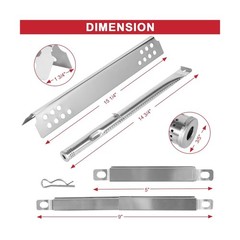 Gas Grill Replacement Kit with Emitter Plates and Cooking Grates