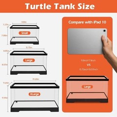 Large Turtle Tank Kit,All in One Indoor PC Aquarium,Red Eared Slider Aquatic for