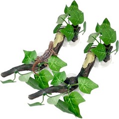 Fhiny 2 PCS Reptile Corner Branch, Resin Climb Tree Branch Decor with Leaves …