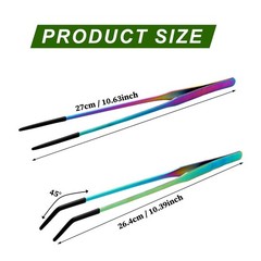 OLIISS Stainless Steel Reptile Feeding Tongs with Rubber Tip – 10.6 Straight …