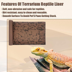 Tfwadmx Reptile Carpet Sand Mat for Bearded Dragon Terrarium Substrate Liner Bro