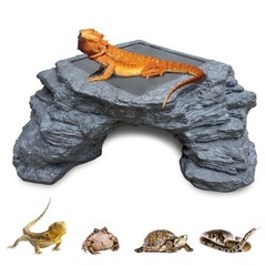 X-Large Reptile Basking Platform – Heat Storage Slate Stone Hide for Lizards & S