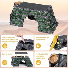 3 in 1 Large Bearded Dragon Basking Platform 13.4×7.1×5.3 in Scape Step Ledge