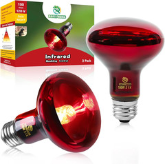 Reptile Heat Lamp Bulbs,Infrared 100W Reptiles & Amphibians Basking Spot Lamp Bu