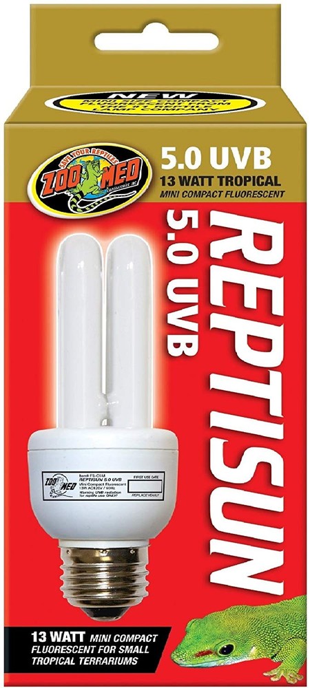 Zoo Med ReptiSun 5.0 UVB Mini Compact Fluorescent 13W Tropical Lamp – 4 Pack
