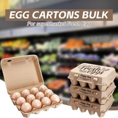 Zhanmai 50 Pcs Natural Paper Pulp Egg Cartons Blank Bulk 12 Count Dozen Vinta…