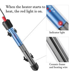 Hitop 25W/50W/100W/300W Adjustable Aquarium Heater, Submersible Glass Water H…