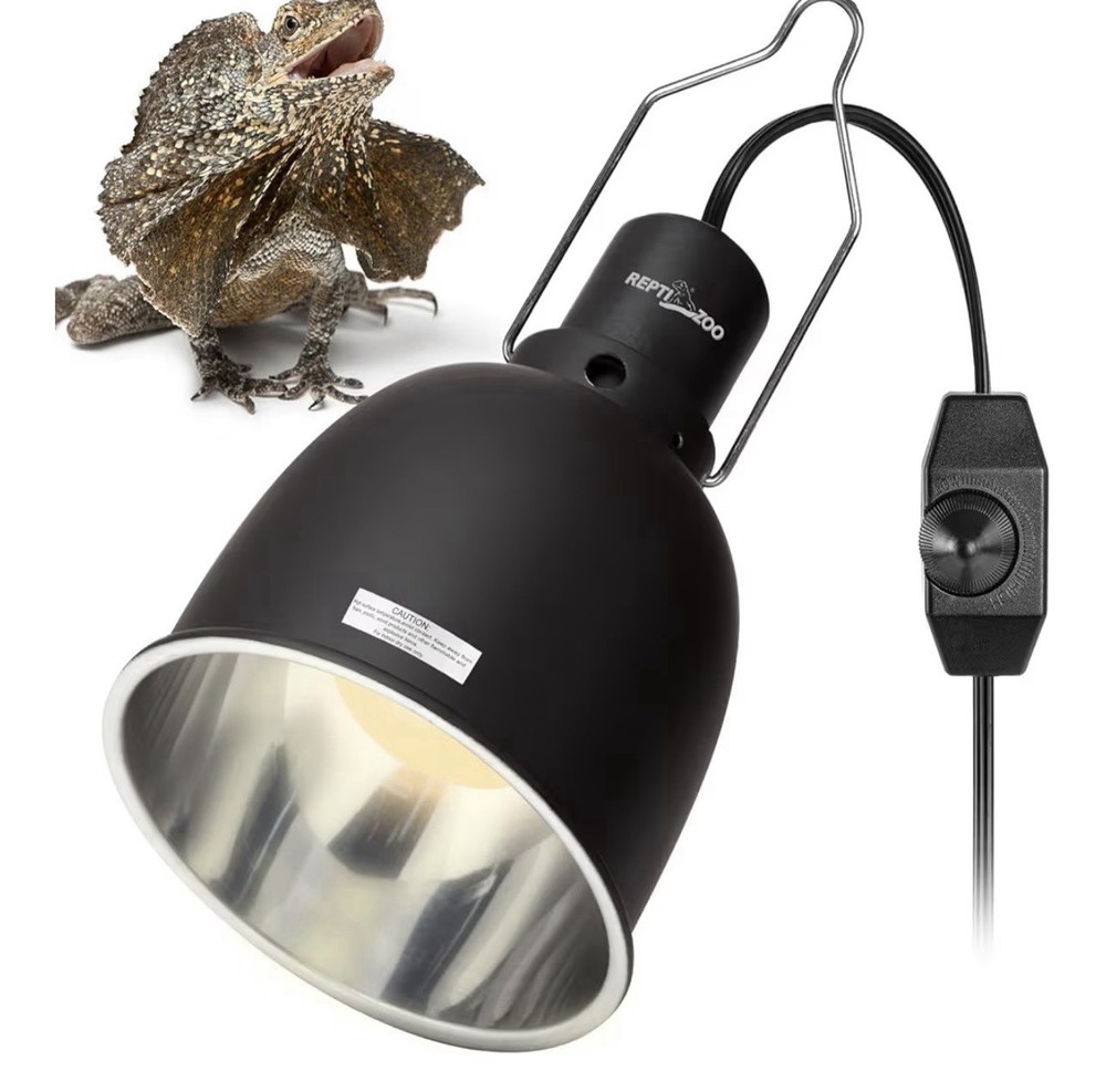 Reptile Light Fixture with Dimmable Switch,5.5 inch Deep for Tank Terrarium