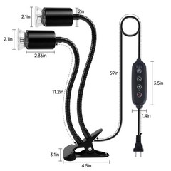 Reptile Heat Lamp, Dual Head UVA UVB Reptile Light with Cycle Timer, 360°Rota…