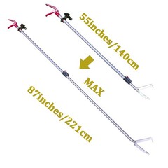 87” Telescopic Snake Tongs, Aircraft-Aluminum Alloy Reptile Grabber Rattle S…