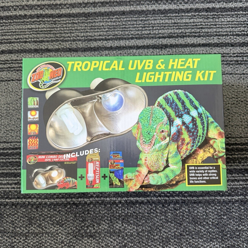 Zoo Med Tropical UVB & Heat Lighting Kit for Reptile Terrarium Habitat