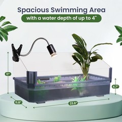 Large Turtle Tank Kit for Aquatic Turtles – Complete Starter Habitat with Fil…