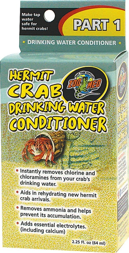 Zoo Med Hermit Crab Drinking Water Conditioner Removes Chorine 2.25-Oz – 3 Pack