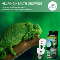 13W 5.0 UVA UVB Reptile Light, Compact Fluorescent, Tropical Terrarium Lamp