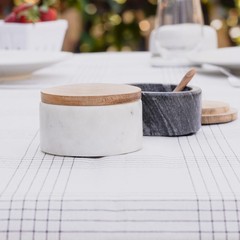Cork & Mill Marble Salt and Pepper Bowls – Set of 2 Handcrafted White/Grey So…