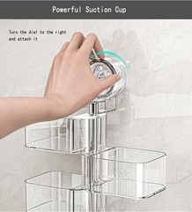 4-Layer Rotating Transparent Suction Cups Wall Mounted Organizer for Small It…