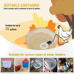 150W Chicken Water Heater, Submersible Bucket Heater Deicer for 5 Gallon, Hea…