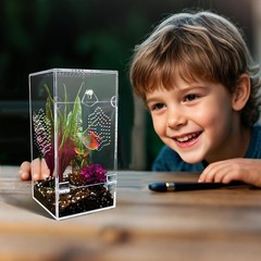 Acrylic Jumping Spider Enclosure, Secure Front Opening Door, 4x4x8 inch, Vent…