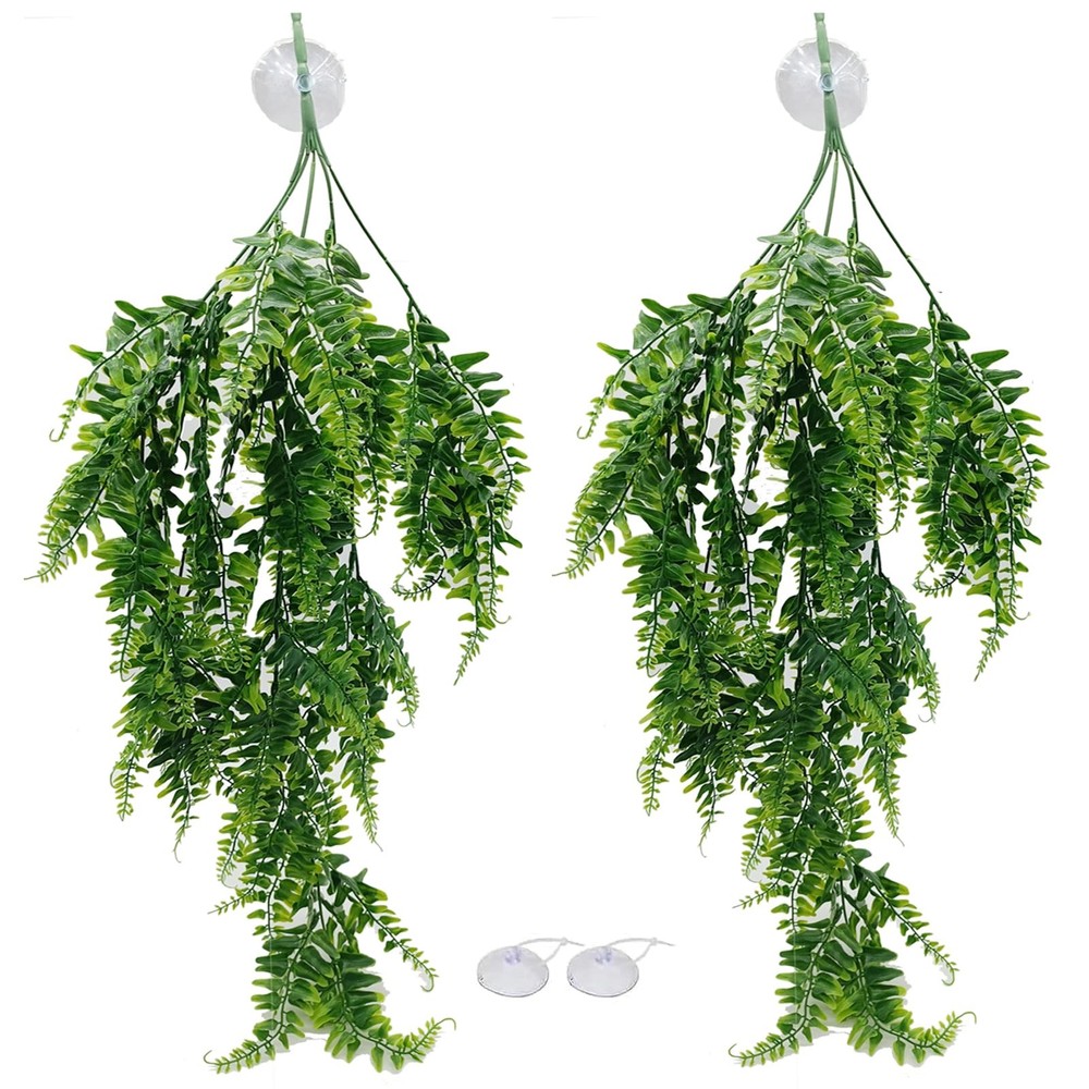 2 PCS Reptile Plants Bearded Dragon Tank Terrarium Artificial Decor Group B2