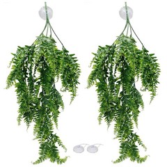 2 PCS Reptile Plants Bearded Dragon Tank Terrarium Artificial Decor Group B2