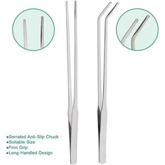 Reptile Feeding Tongs Stainless Steel Straight and Curved Tweezers for Aquarium