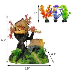 Hamiledyi 4PCS Aquarium Decoration, Fish Tank Artificial Resin Castle Ornamen…