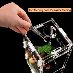 Acrylic Jumping Spider Enclosure, Small Reptile Terrarium Habitat for Tarantula