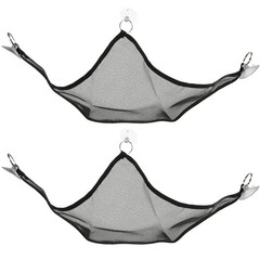 2Pcs Durable Pet Hammock Black Mesh Reptile Hanging Bed for Lizards Snakes