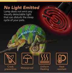 Simple Deluxe 150W Reptile Heat Lamp Bulb Ceramic Heat Emitter No Light 2 Pack