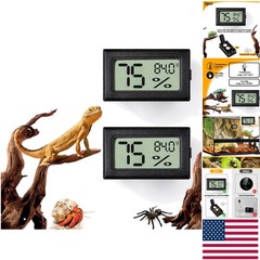 Reptile Habitat Monitoring: 2 PCS Humidity Gauge & Thermometer for Pet Wellness