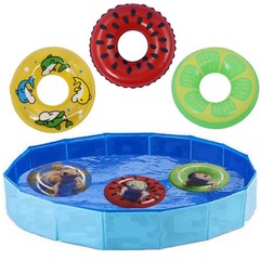 Bearded Dragon Swimming Pool with Inflatable Float Set – Foldable Collapsible…