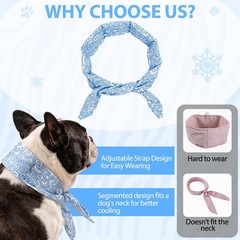 Dog Cooling Bandana with Cooling Pack, Reusable Dog Cooling Scarf with Water-…