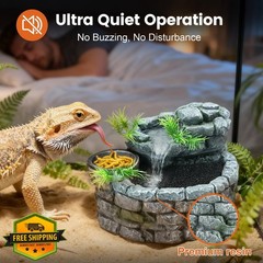 MIXJOY Reptile Water Fountain Mountain Feeding