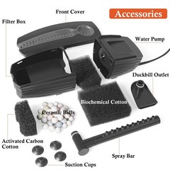 FEDOUR 165GPH Aquarium Filter, 8W Adjustable Fish Tank Filter, Submersible In…