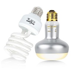 Reptile Heat Lamp Combo Pack with Dual Reptile Light Fixture, 100W DRL01ST4