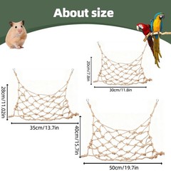 Parrot Climbing Rope Net – Multi-Size Colorful Bird Hammock, Ladder & Chew wi…