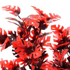 15.3 Inch Red Plastic Aquarium Terrarium Plant Decor Reptiles Habitat Ornament
