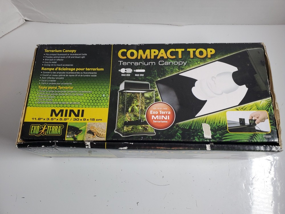 EXO TERRA Compact Top Terrarium Canopy Mini 11.8 x 3.5″ x 5.9″ ” PT2225