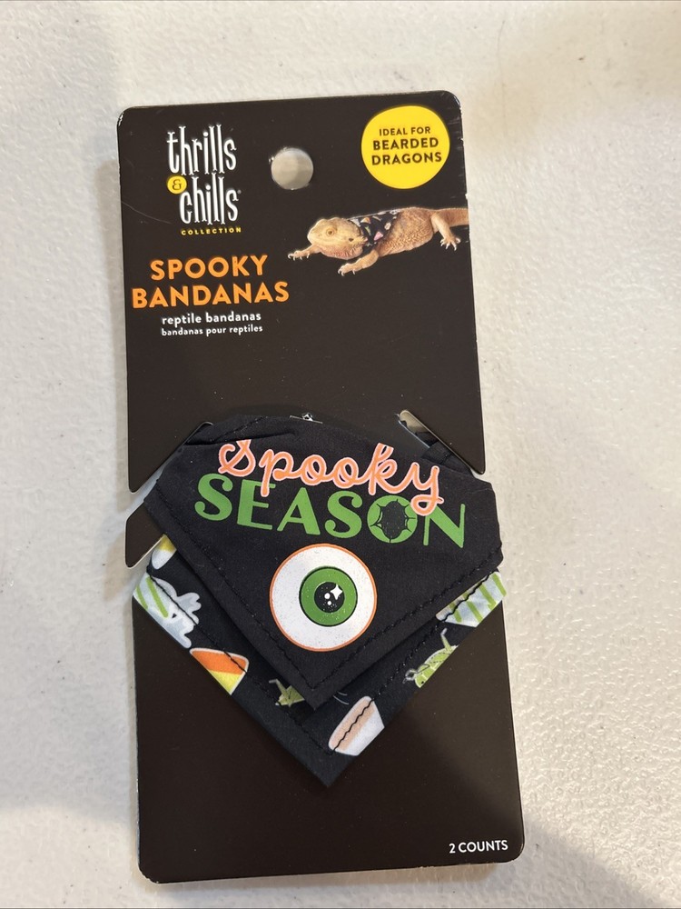 Thrills & Chills Spooky Reptile Bandanas 2 Count Bearded Dragon Pet Halloween